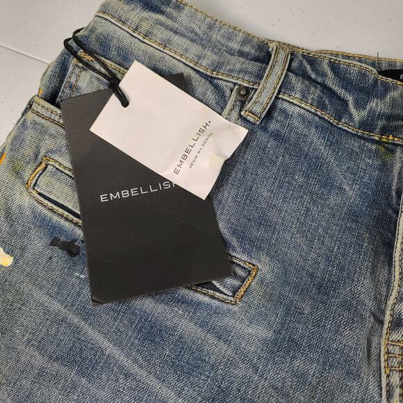 Embellish NYC Jeans Distressed Splattered NEW 34 x 31 - Picture 5 of 5